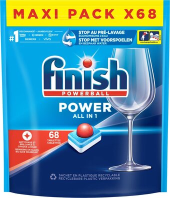 Bol.com Finish power all in one regular vaatwastabletten - 68 stuks aanbieding