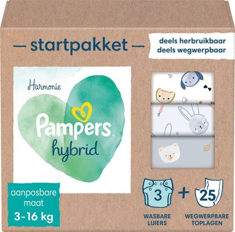 Bol.com Pampers harmonie hybrid - startpakket - wasbare luiers voor baby’s aanbieding