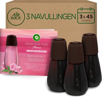 Air wick essential mist luchtverfrisser - kalmerende rozen - 3 navullingen