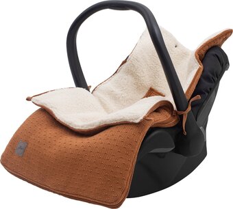 Jollein voetenzak voor autostoel & kinderwagen - bliss knit - caramel