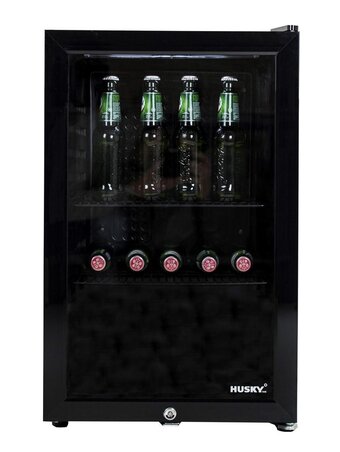 Bol.com Husky kk70-bk-nl-hu - mini koelkast - 71 liter - horeca - met glazen deur - zwart aanbieding