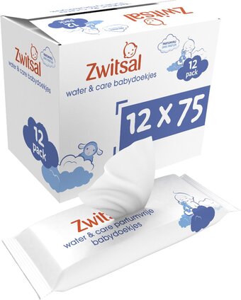 Bol.com Zwitsal water & care billendoekjes parfumvrij - 900 doekjes - voordeelverpakking aanbieding