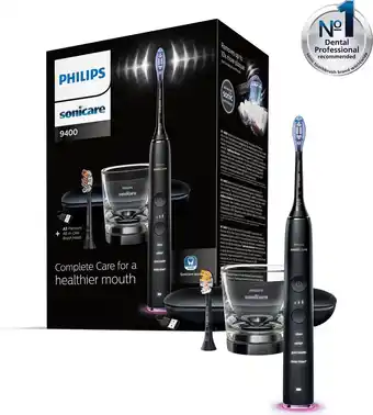 Bol.com Philips diamondclean 9400 hx9917/89 - elektrische tandenborstel - zwart aanbieding