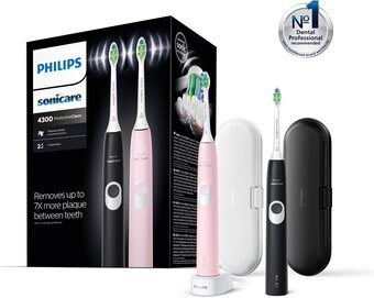 Bol.com Philips sonicare protectiveclean 4300 hx6800/35 - elektrische tandenborstel - roze & zwart aanbieding