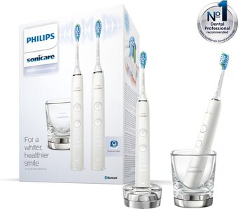 Bol.com Philips sonicare diamondclean 9000 hx9914/55 - elektrische tandenborstel - wit - 2 stuks aanbieding