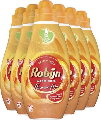 Robijn specials fleur & fijn vloeibaar wasmiddel - 6 x 18 wasbeurten - voordeelverpakking