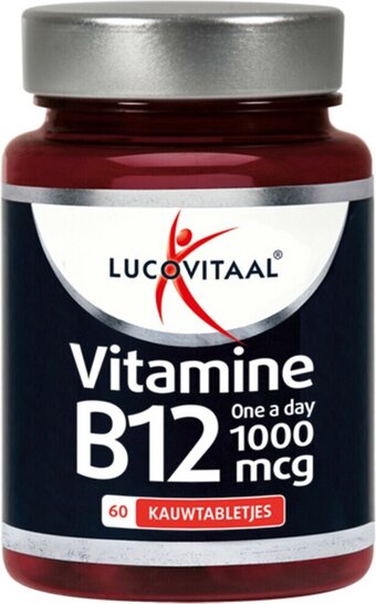 Bol.com Lucovitaal vitamine b12 1000 micogram voedingssupplement - 60 kauwtabletten - kersensmaak aanbieding