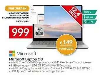 Selexion Microsoft laptop go aanbieding