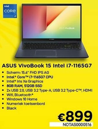 CompuDeals Asus vivobook 15 intel i7-1165g7 aanbieding