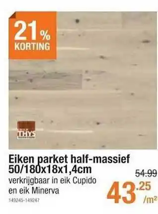 Cevo Eiken parket half-massief aanbieding