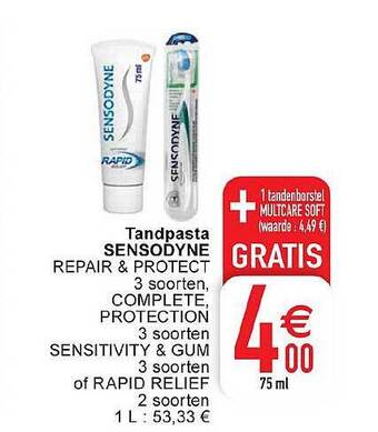 Cora Tandpasta sensodyne aanbieding