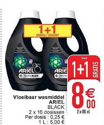 Cora Vloeibaar wasmiddel ariel black aanbieding