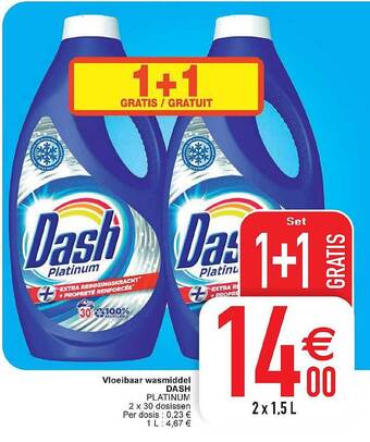 Cora Vloeibaar wasmiddel dash platinum aanbieding