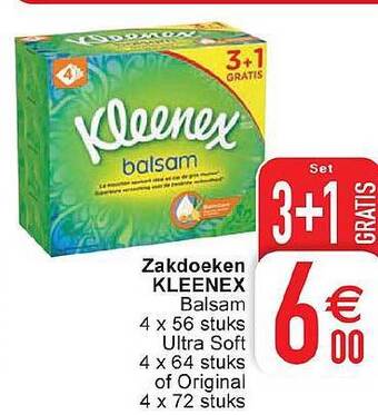Cora Zakdoeken kleenex aanbieding