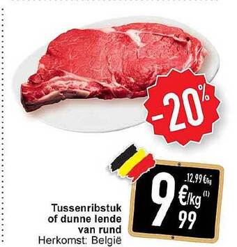 Cora Tussenribstuk of dunne lende van rund aanbieding