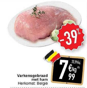 Cora Varkensgebraad met ham aanbieding