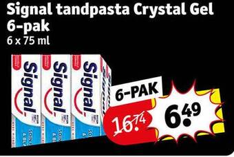 Kruidvat Signal tandpasta crystal gel 6-pak aanbieding