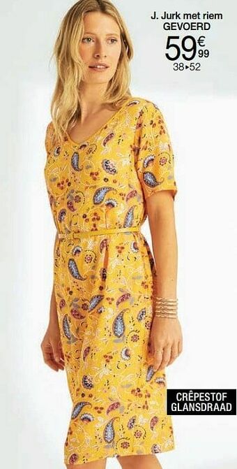 Damart Jurk met riem gevoerd aanbieding
