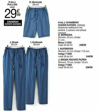 Damart Chambray zuiver katoen bermuda aanbieding