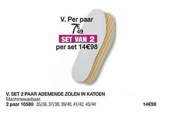 Damart Set 2 paar ademende zolen in katoen aanbieding
