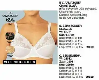 Damart Amazone chantelle beha zonder beugels aanbieding