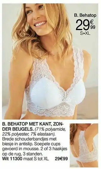Damart Behatop met kant zonder beugels aanbieding