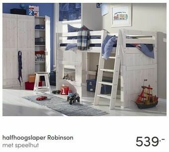 Baby & Tiener Halfhoogslaper robinson met speelhut aanbieding