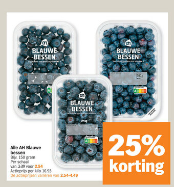 Albert Heijn Alle AH Blauwe Bessen aanbieding