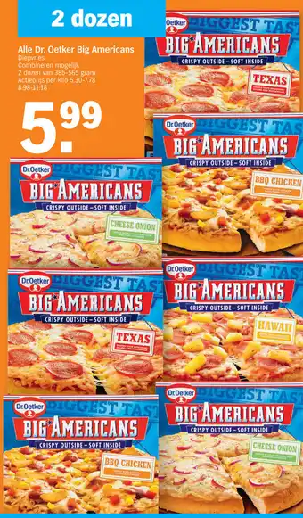 Albert Heijn Alle Dr. Oetker Big Americans Diepvries aanbieding