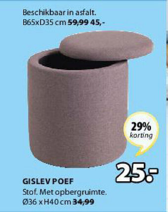 Jysk Gislev Poef aanbieding