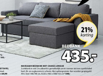 Jysk Mariager Bedbank Met Chaise Longue aanbieding