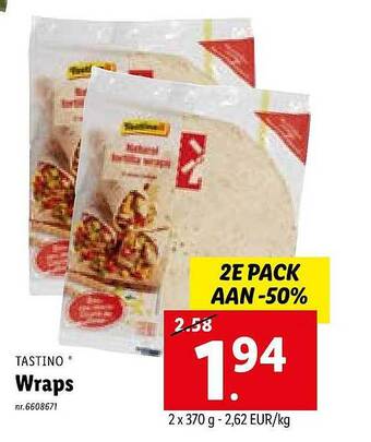 Lidl Tastino wraps aanbieding
