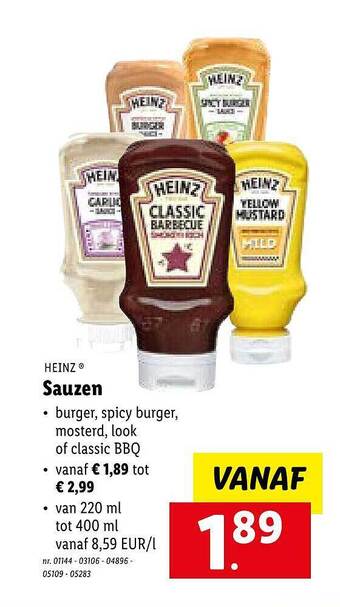 Lidl Heinz sauzen aanbieding