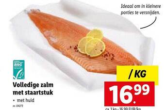 Lidl Volledige zalm met staartstuk aanbieding