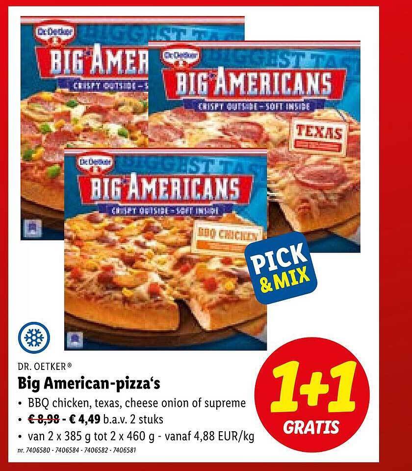 Dr Oetker Big American Pizza Bbq Chicken Dr. oetker big american-pizza's 1+1 gratis promotie bij Lidl