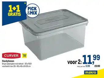 Makro Curver handyboxen 1+1 gratis aanbieding