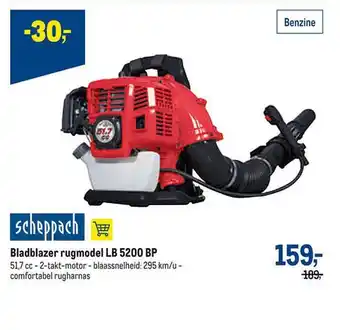 Makro Scheppach bladblazer rugmodel lb 5200 bp aanbieding
