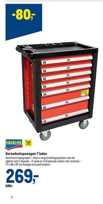 Makro Fairline gereedschapswagen 7 laden aanbieding