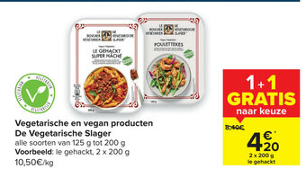 Carrefour Vegetarische en vegan producten De Vegetarische Slager aanbieding