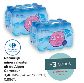 Carrefour Natuurlijk mineraalwater uit de Alpen aanbieding