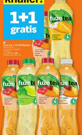 Albert Heijn Fuze Tea 1.25 Literflessen aanbieding