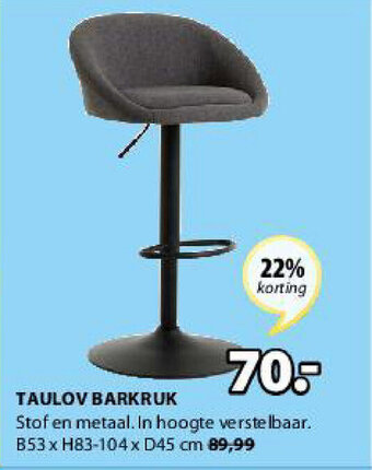 Jysk Taulov Barkruk aanbieding
