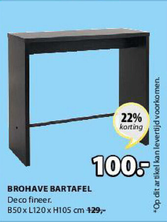 Jysk Brohave Bartafel aanbieding