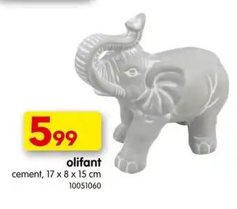 Olifant Cement 17 x 8 x 15cm