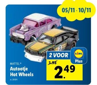 Lidl Mattel autootje hot wheels aanbieding