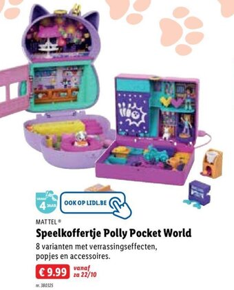 Lidl Mattel speelkoffertje polly pocket world aanbieding