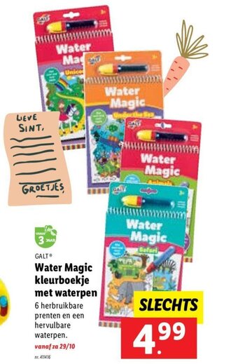 Lidl Galt water magic kleurboekje met waterpen aanbieding