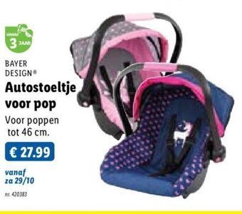 Lidl Bayer design autostoeltje voor pop aanbieding