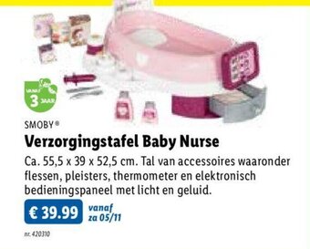 Lidl Smoby verzorgingstafel baby nurse aanbieding