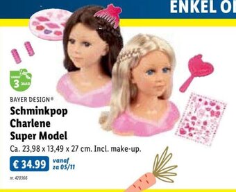Lidl Bayer design schminkpop charlene super model aanbieding
